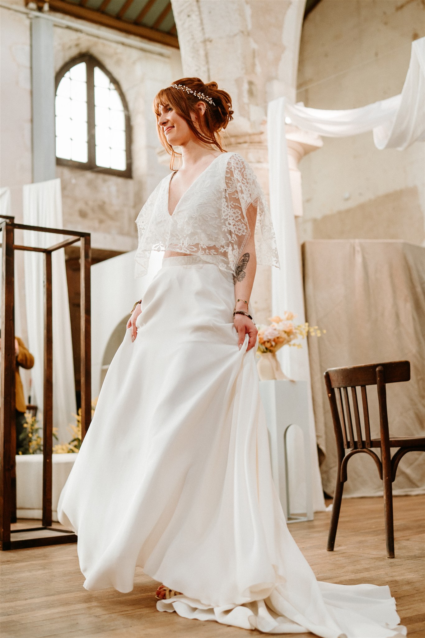 top céline et jupe assia - création robe de mariée par Marion Lefebvre