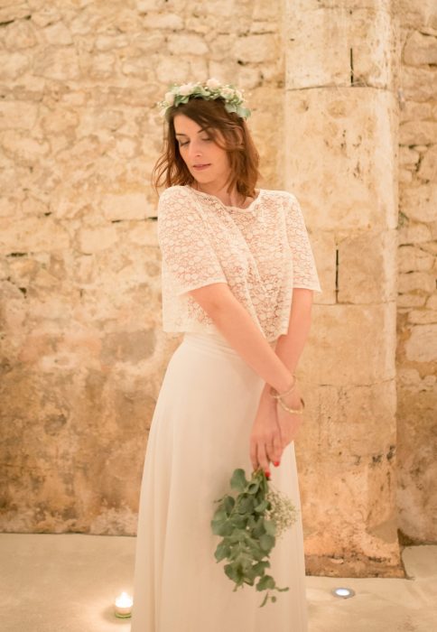 robe de mariée la rochelle par Marion Lefebvre - ensemble Amandine